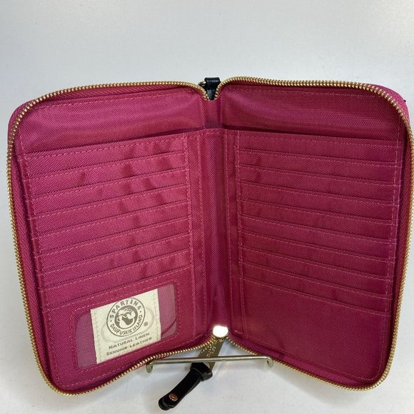 Spartina 449 Women Spartina 449 Leather Linen Zipper Wristlet Snap Phone Wallet Mod Floral Summer